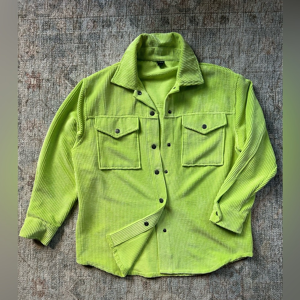 Wild Fable Neon Green Corduroy Oversize Jacket